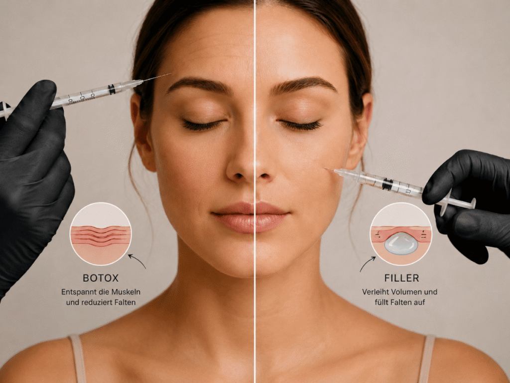 Unterschied zwischen Botox und Dermal Fillern in einer modernen ästhetischen Behandlung